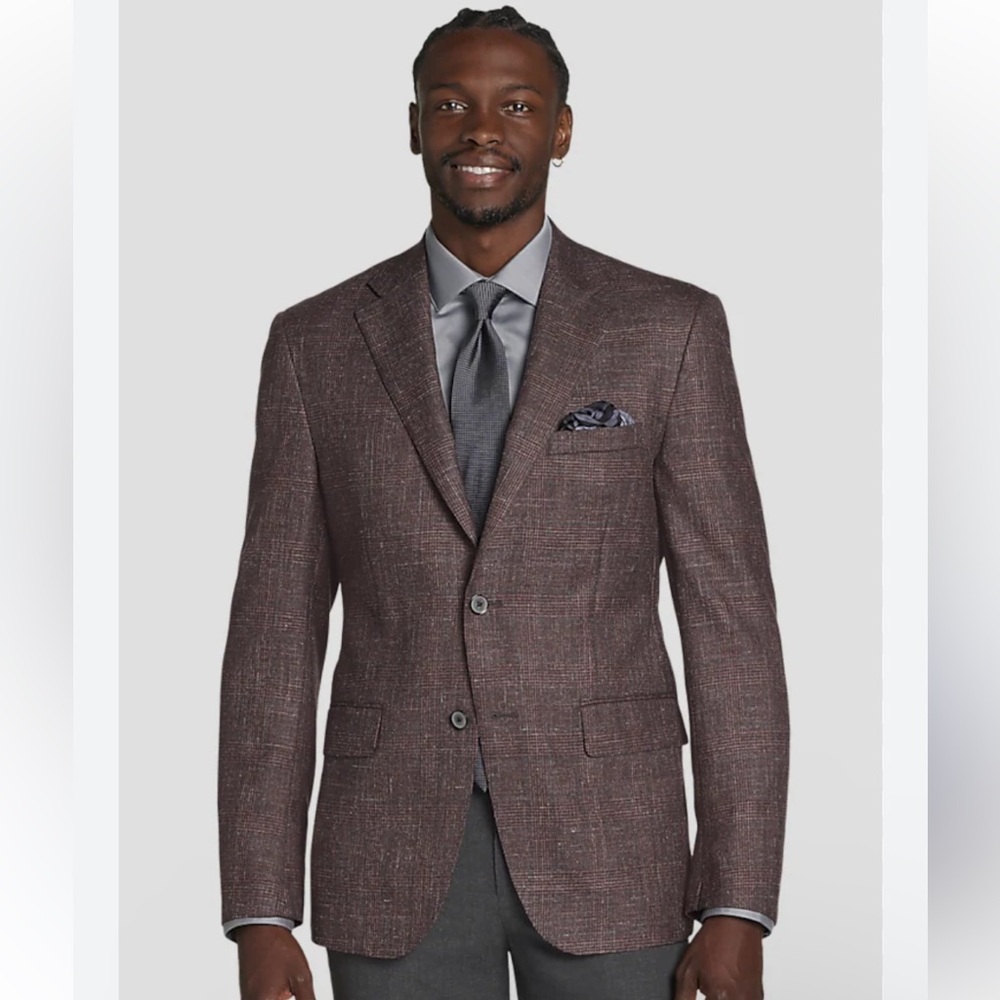 Joseph Abboud Slim Fit Wool Blend Sport Coat Purple Large
